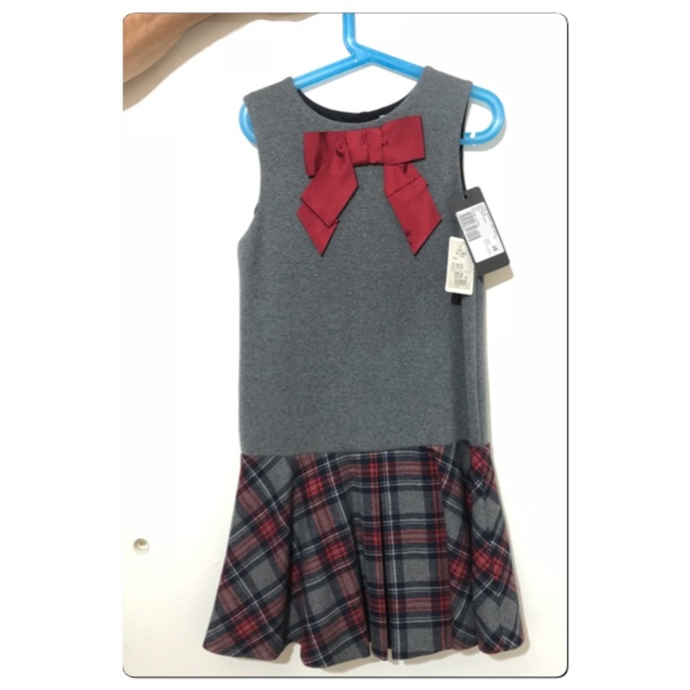 Dolce & Gabbana Girls Dress w/Tartan Skirt and Bow